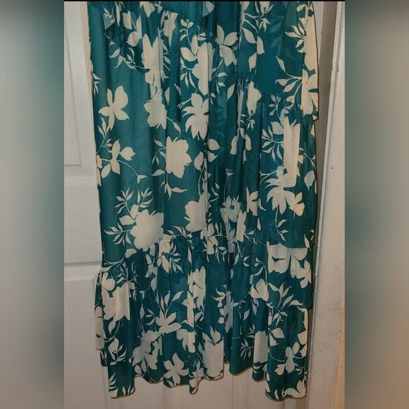 Torrid Green Floral One-Shoulder Ruffle Dress. Size 5X Boho Cottagecore Vacation - Picture 3 of 10